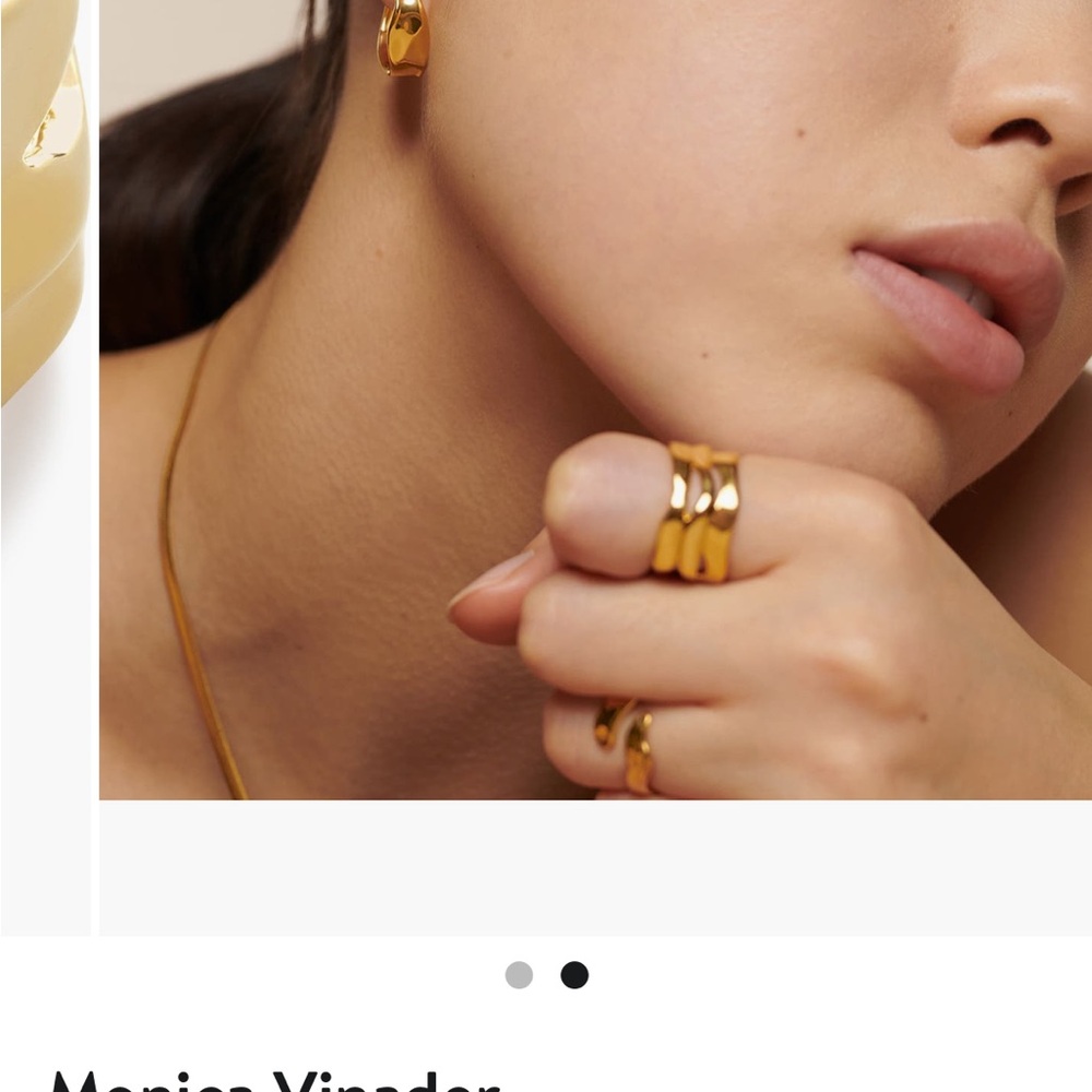 Monica Vinader 18k Vermeil Gold Wave Triple Band Ring - Picture 3 of 6